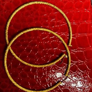 Foxxy 3.5 Inch Gold Glitter Hoops